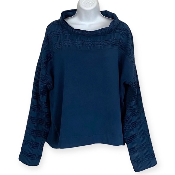 WORTH New York Blue Cowl Neck Long Sleeve Top Size Large - Picture 1 of 11